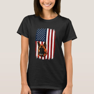 German Shepherd Flag Usa Patriotic T-Shirt