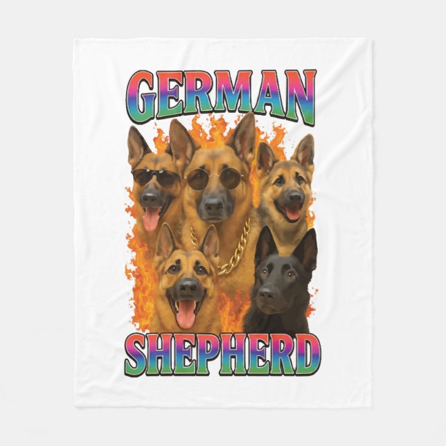 German Shepherd Fleece Blanket (Front)