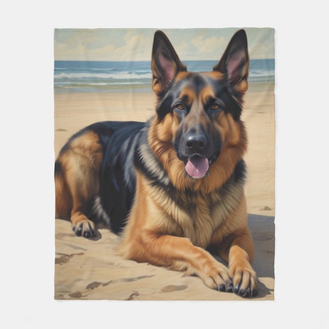 German Shepherd Fleece Blanket (Front)