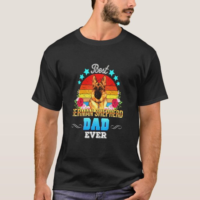 German Shepherd Floral T-Shirt (Front)