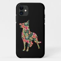 German Shepherd Flower Funny Dog Silhouette Floral