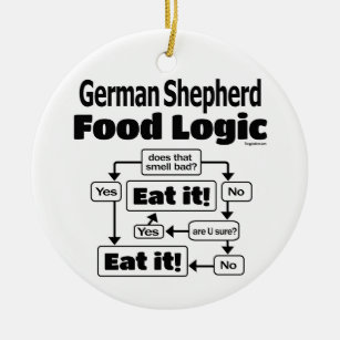 German Shepherd Food Logic Ceramic Ornament