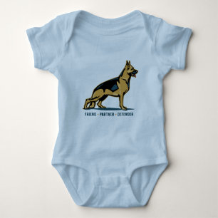 German Shepherd Friend Baby Bodysuit