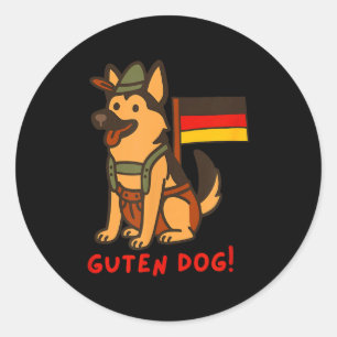 German Shepherd Funny Beer Festival Guten Dog  Classic Round Sticker