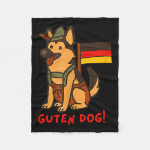 German Shepherd Funny Beer Festival Guten Dog  Fleece Blanket