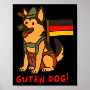 German Shepherd Funny Beer Festival Guten Dog Poster