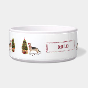 German Shepherd Funny Christmas Dog with Tree