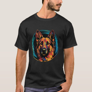 German Shepherd Funny Dog Modern Art Pet Love Mum T-Shirt
