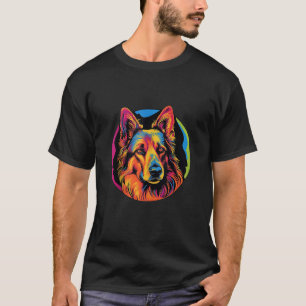 German Shepherd Funny Dog Pop Art Pet Love Mum Tan T-Shirt