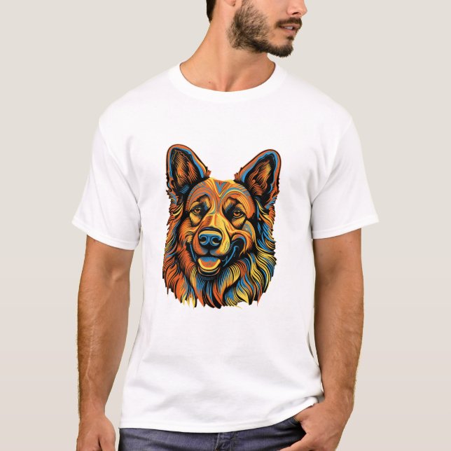 German Shepherd Funny Dog T-Shirt (Front)