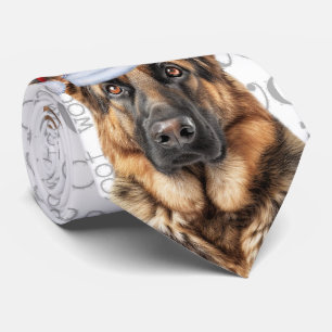 German Shepherd Funny Woof Christmas Dog Lover Tie