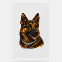 German Shepherd Gemstone Mosaic Luxury