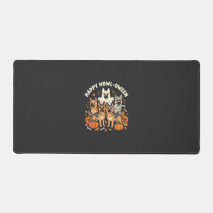 German Shepherd Ghost Halloween Howl-Oween Design_ Desk Mat