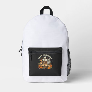 German Shepherd Ghost Halloween Howl-Oween Design_ Printed Backpack