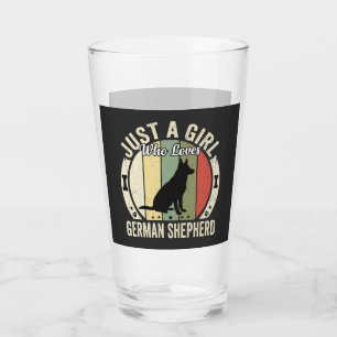 German Shepherd Girl Dog Lover Design (2)_1 Glass