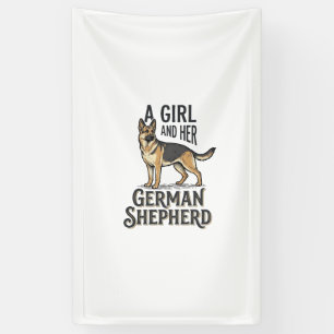 German Shepherd Girl Shirt Vintage Dog Lover Desig Banner