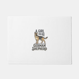 German Shepherd Girl Shirt Vintage Dog Lover Desig Doormat