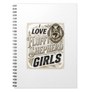 German Shepherd Girl Shirt Vintage Engraving Dog L Notebook