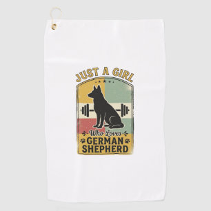 German Shepherd Girl Vintage Dog Lover Shirt Desig Golf Towel