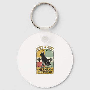 German Shepherd Girl Vintage Dog Lover Shirt Desig Key Ring