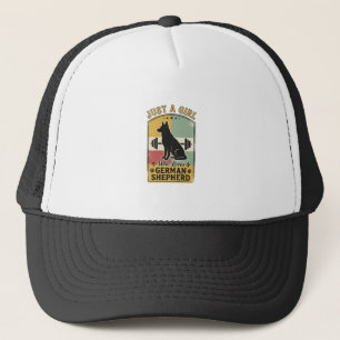 German Shepherd Girl Vintage Dog Lover Shirt Desig Trucker Hat