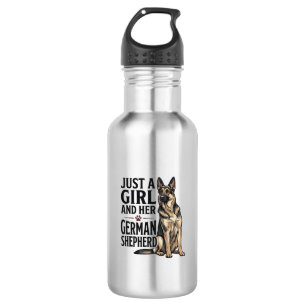 German Shepherd Girl Vintage Engraving Dog Lover D 532 Ml Water Bottle