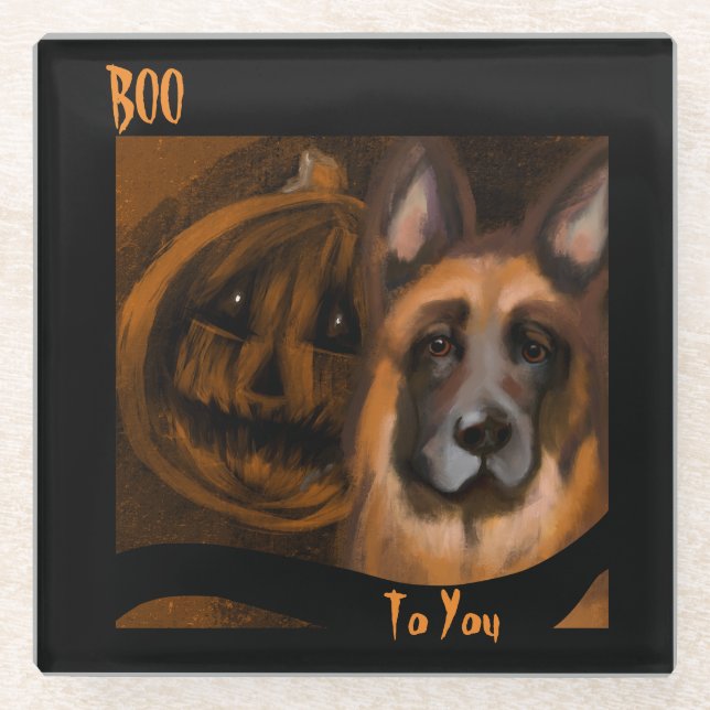 German Shepherd  Glass Coaster (Front)