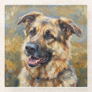 German Shepherd Glass Coasters for Dog Lovers