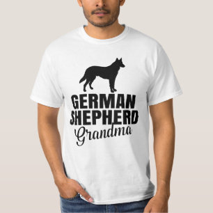 German Shepherd Grandma Dog Lover Silhouette Tee