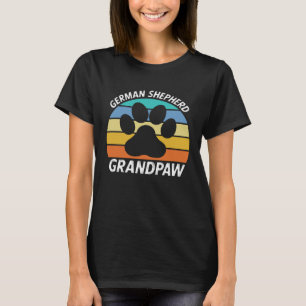 German Shepherd Grandpa  for Dad GSD K9 Paw Print  T-Shirt