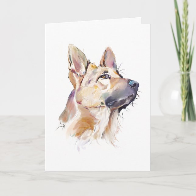 German Shepherd Greeting Card – Hand Made (Front)