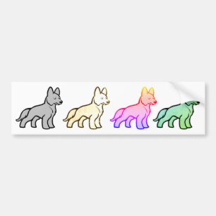 German SHepherd Grey Cartoon Bumper Sticker