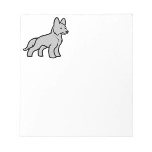 German SHepherd Grey Cartoon Notepad
