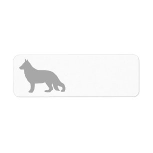 German Shepherd Grey Silhouette Return Address Label