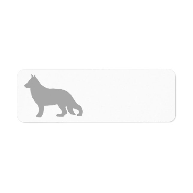 German Shepherd Grey Silhouette Return Address Label (Front)