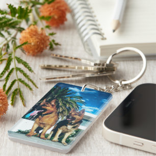 german shepherd group key ring