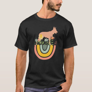 German Shepherd GSD Dog Mum Dad Pet Rainbow Boho T-Shirt