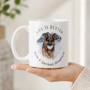 German Shepherd GSD Photo Life Is Better Coffee Mug