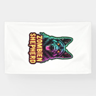 German Shepherd GSD Shep Zombie Dog Halloween Esse Banner