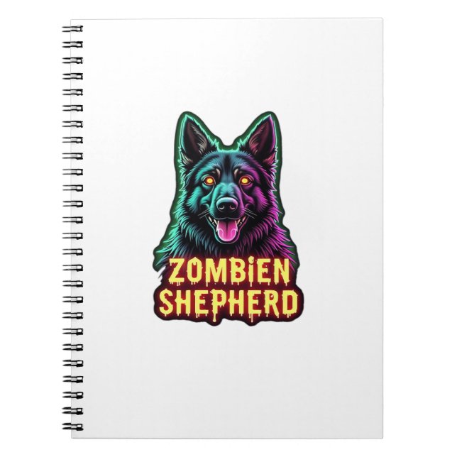 German Shepherd GSD Shep Zombie Dog Halloween Esse Notebook (Front)