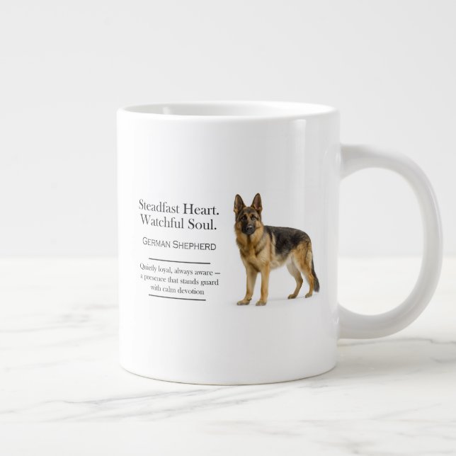 German Shepherd Guardian Loyalty Large Coffee Mug (Right)