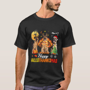 German Shepherd Hallothanksmas Halloween Thanksgiv T-Shirt