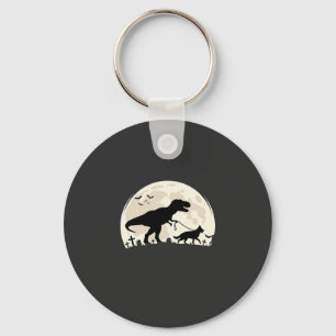 German Shepherd Halloween Dinosaur Moon Silhouette Key Ring