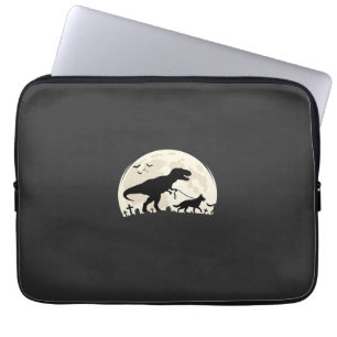 German Shepherd Halloween Dinosaur Moon Silhouette Laptop Sleeve