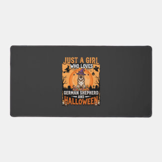 German Shepherd Halloween Girl Witch Dog Design Desk Mat