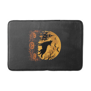 German Shepherd Halloween Moon Pumpkin Design_1 Bath Mat