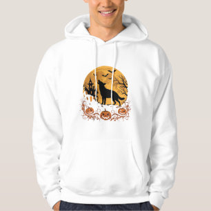 German Shepherd Halloween Moon Pumpkin Design_1 Hoodie