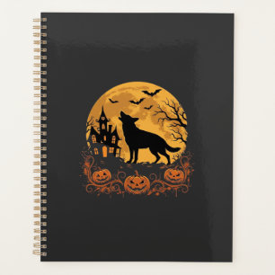 German Shepherd Halloween Moon Pumpkin Design_1 Planner