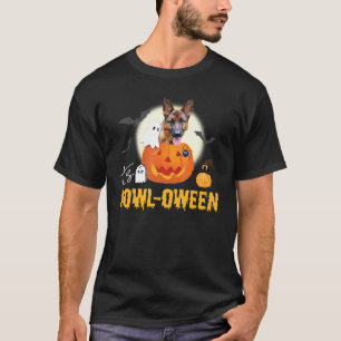 German Shepherd Halloween Pun Happy Howloween Pump T-Shirt