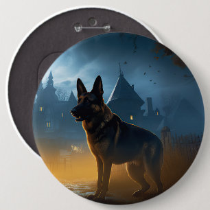 German Shepherd Halloween Scary 6 Cm Round Badge